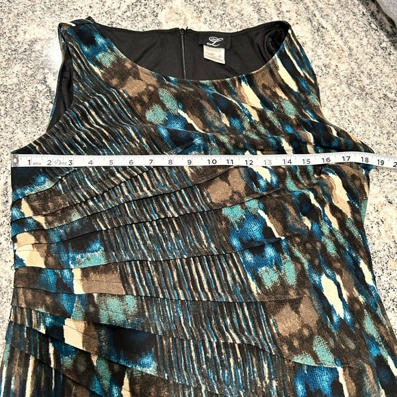 Libra Dress, SIZE LARGE, multicolour, some stretching, ruching, sleeveless - Picture 7 of 9